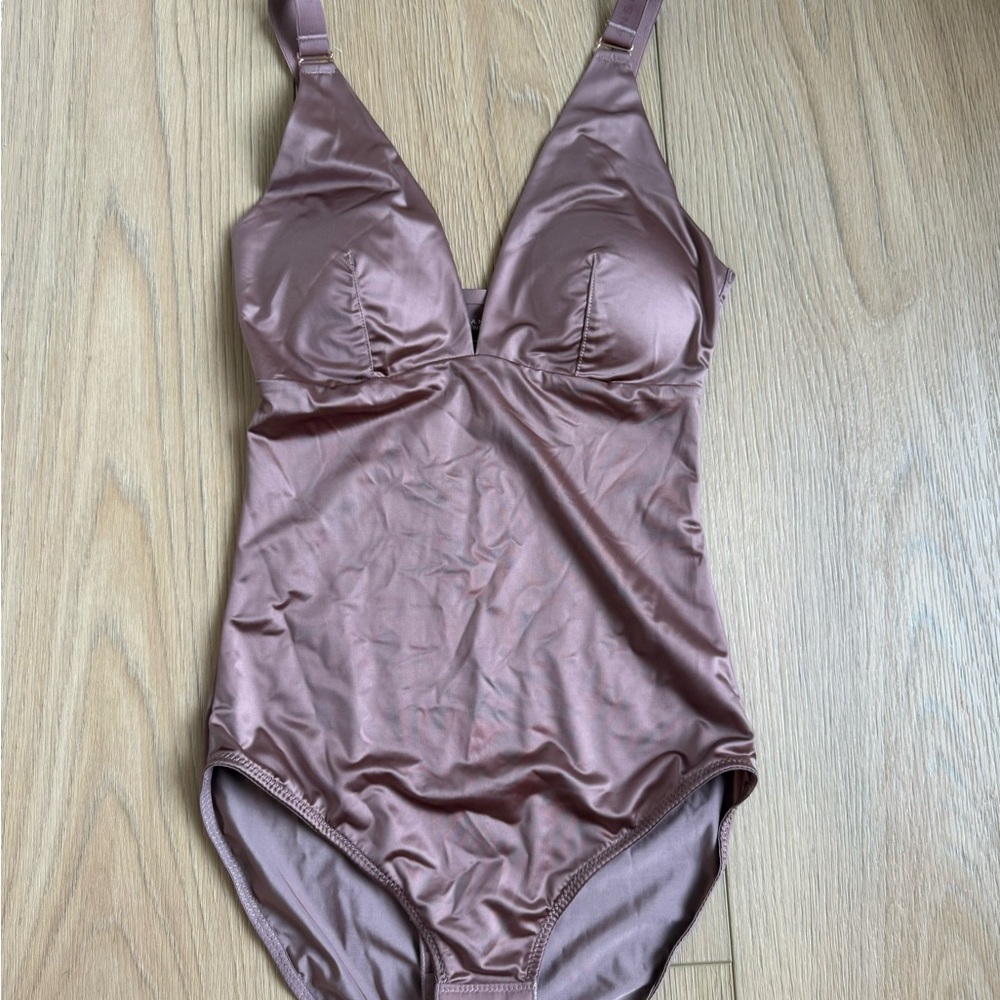 Satin Bodysuit in Mauve